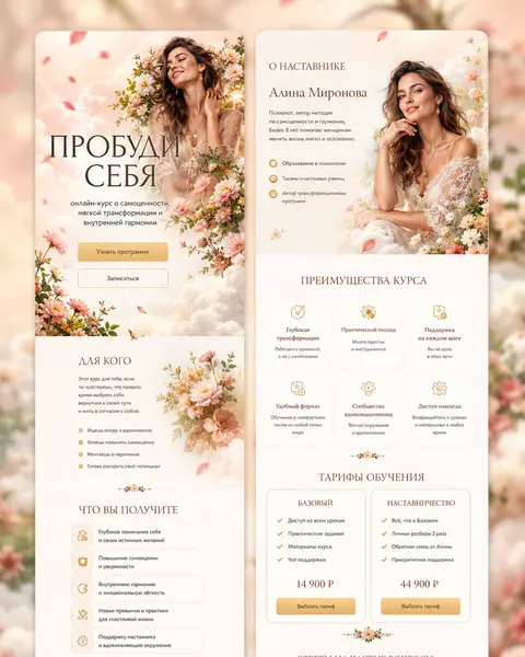 Скриншот сайта «Пробуди себя — онлайн-курс».