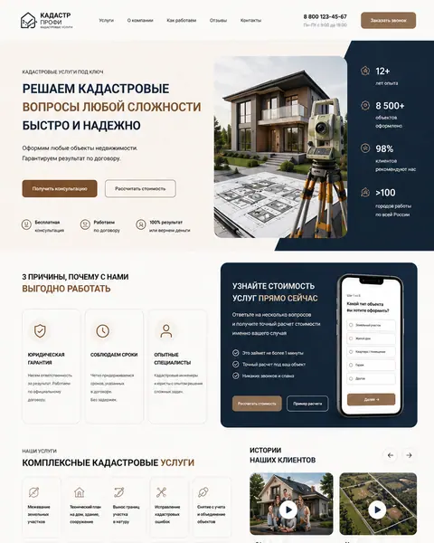 Скриншот сайта «Кадастровое бюро».